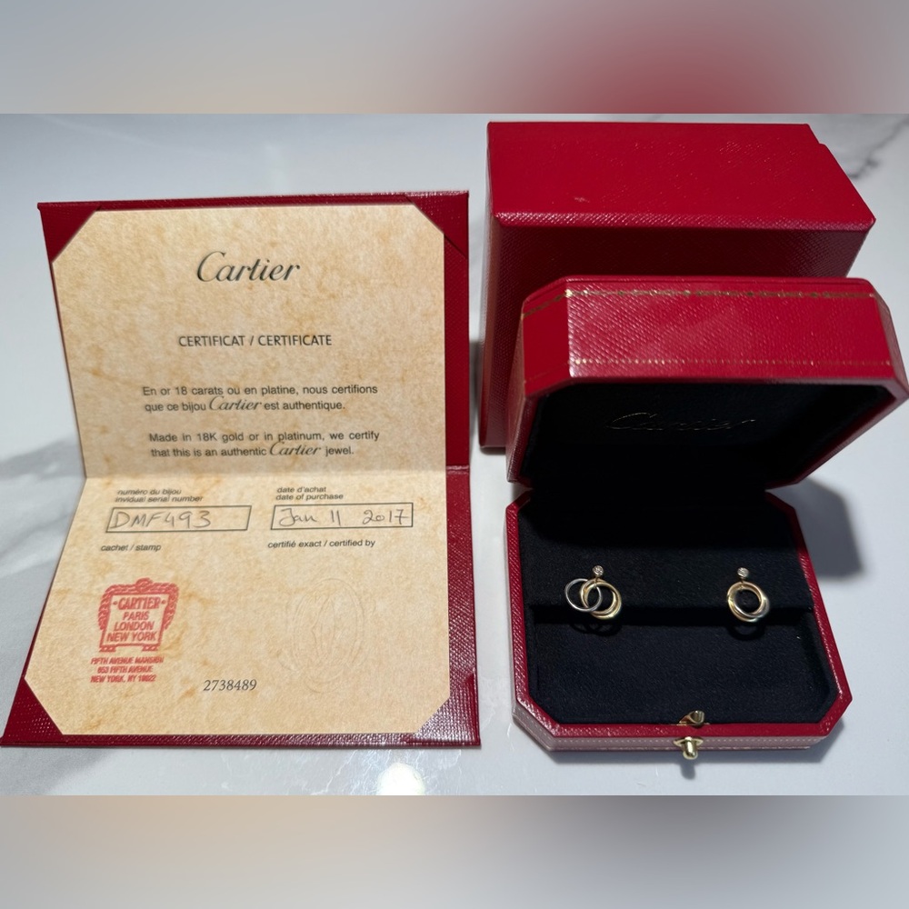 Cartier TRINITY EARRINGS, BRILLIANT-CUT DIAMONDS